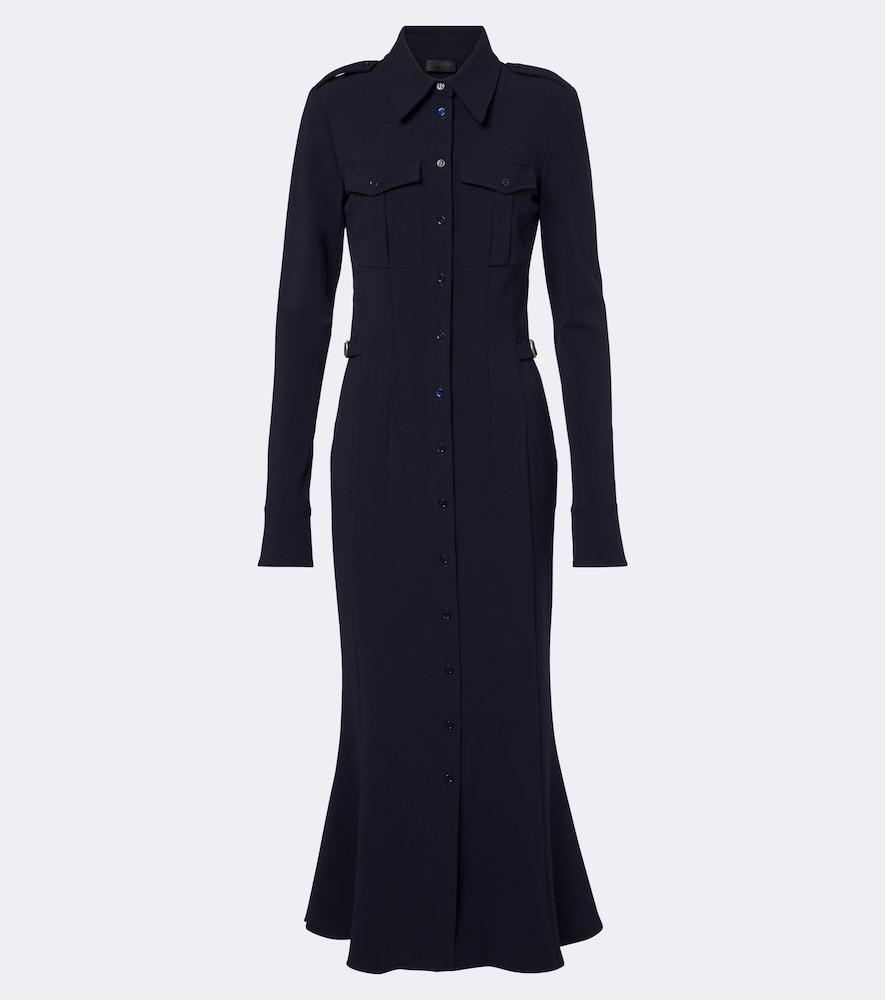 mugler wool-blend shirt dress