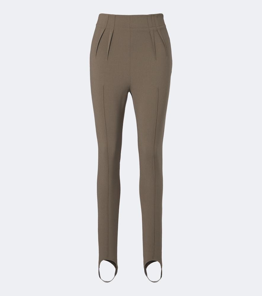 mugler wool-blend stirrup leggings