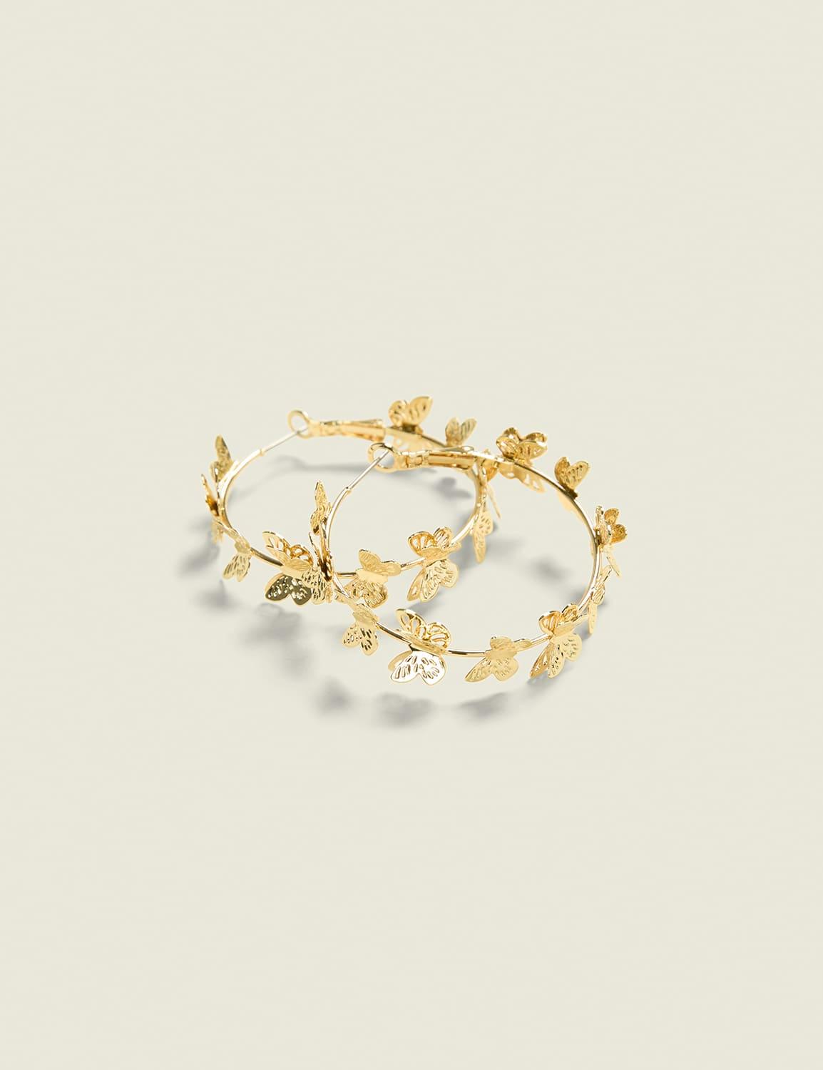 multi butterfly hoop earrings