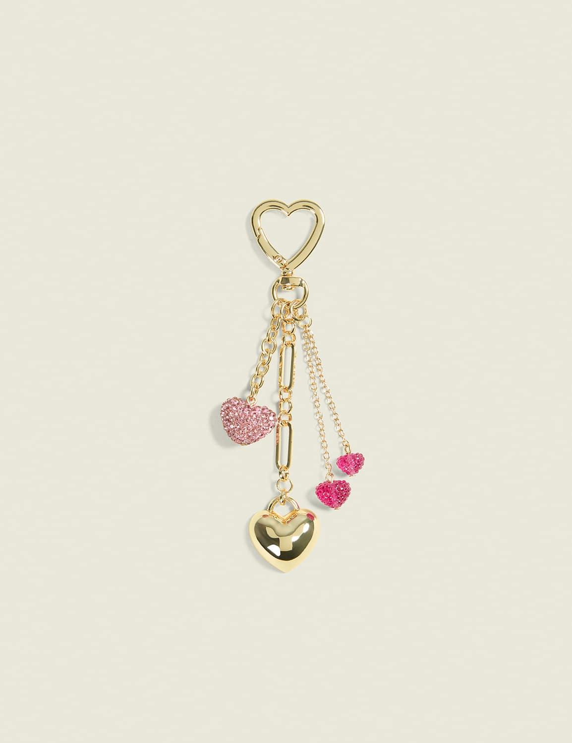 multi-heart bag charm
