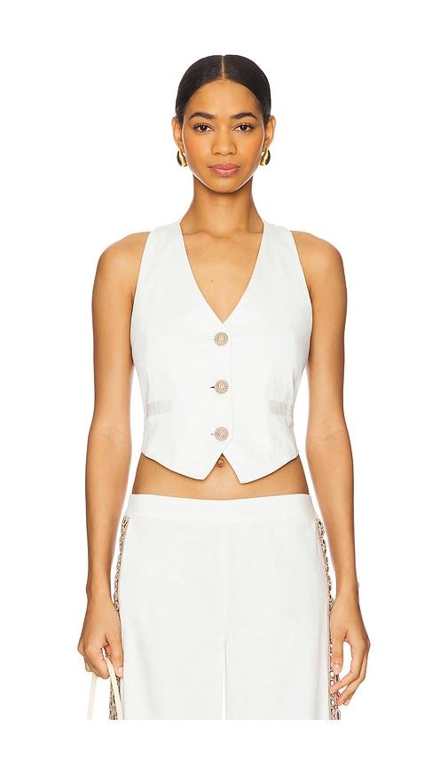 my beachy side coconut v neck vest in white. - size l (also in s, m)