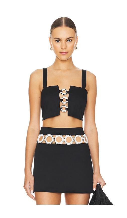 my beachy side square neck crop top in black. - size l (also in s)