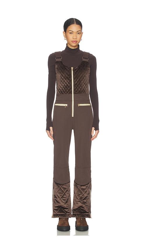 my sunday ski quilted velvet ski overall in chocolate. - size m (also in xs)