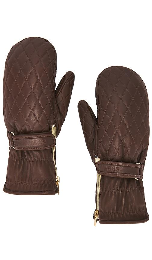 my sunday ski wanderlust shearling ski mittens in brown. - size m-l (also in s-m)