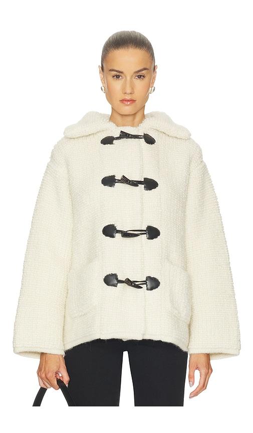 naadam alpaca wool toggle coat in white. - size l (also in m, s)