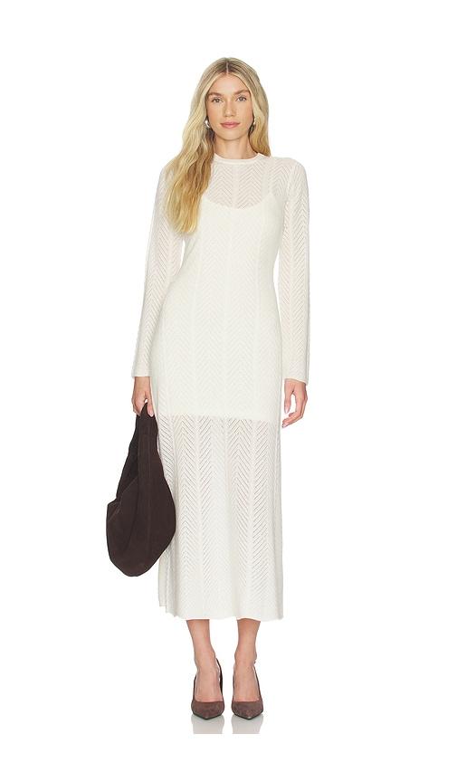 naadam cashmino lace pointelle dress in white. - size l (also in xs, m)