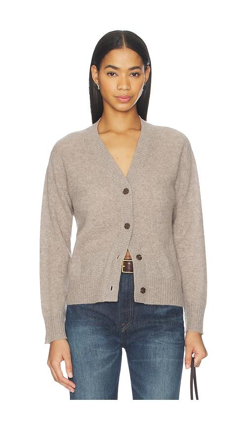 naadam cloud cashmere cardigan in taupe. - size l (also in s, xs)