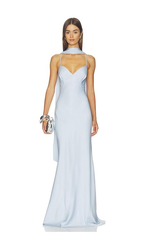 nadine merabi lana dress in blue. - size 10/l (also in 2/xs, 4/s, 6/sm)