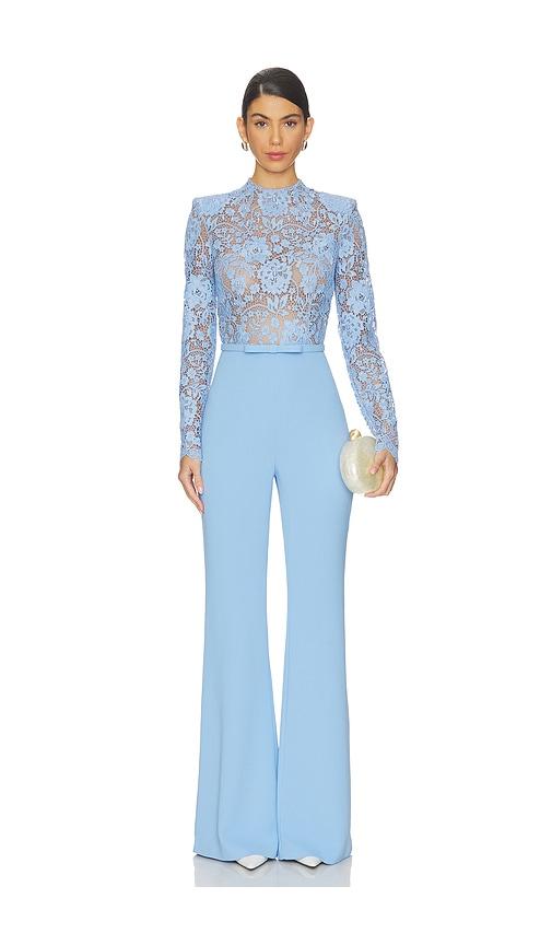 nadine merabi maddie blue jumpsuit in baby blue. - size 10/l (also in 2/xs, 4/s, 6/sm, 12/xl)
