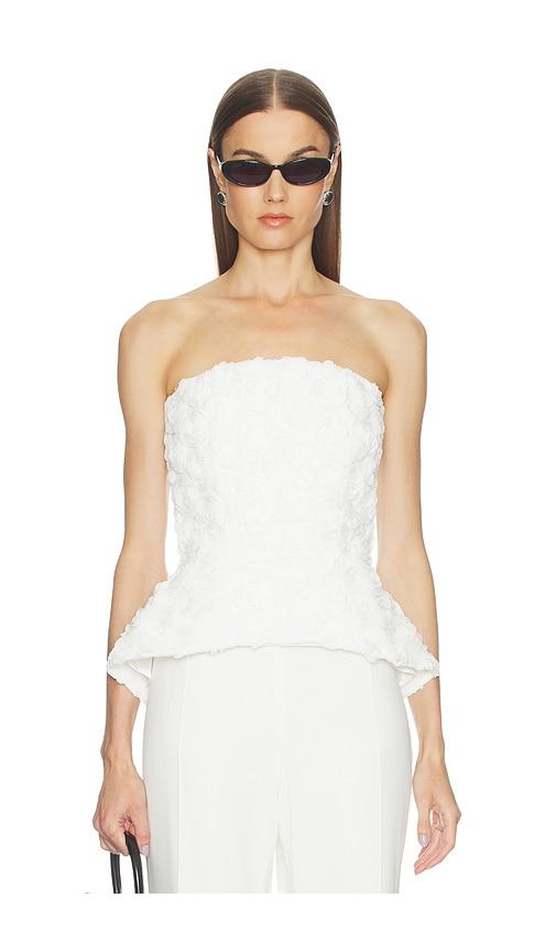 nadine merabi phoebe white top in white. - size 10/l (also in 6/sm, 8/m)
