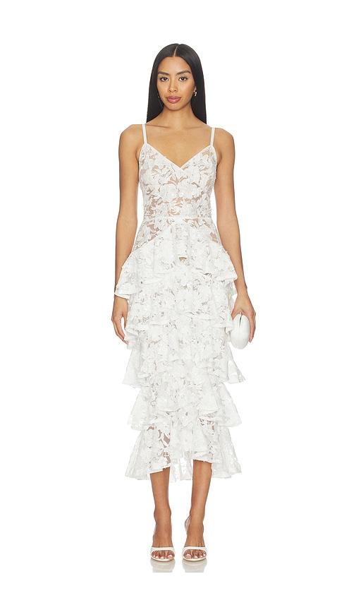 nadine merabi saffron white dress in white. - size 10/l (also in 4/s, 6/sm, 8/m)