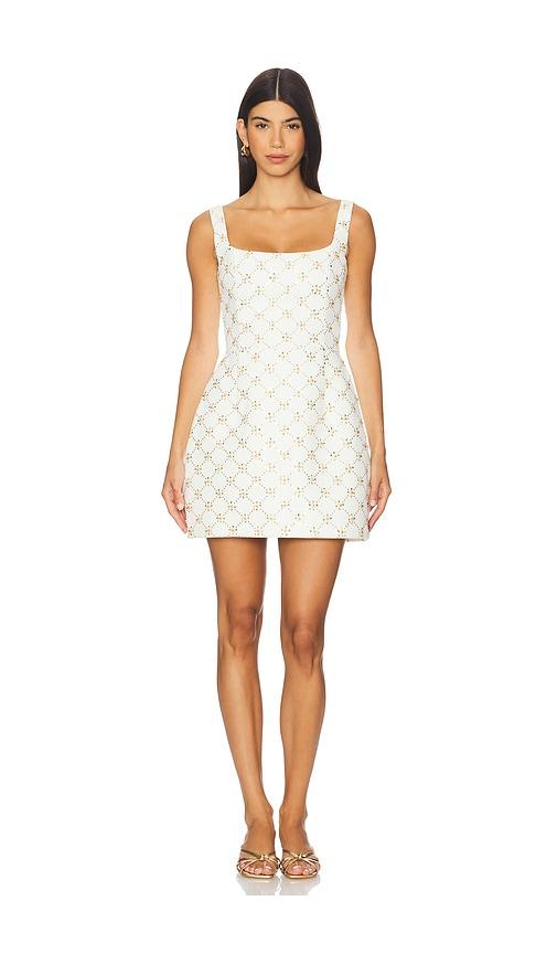 nadine merabi square neck tulip mini dress in cream. - size 2/xs (also in 8/m)