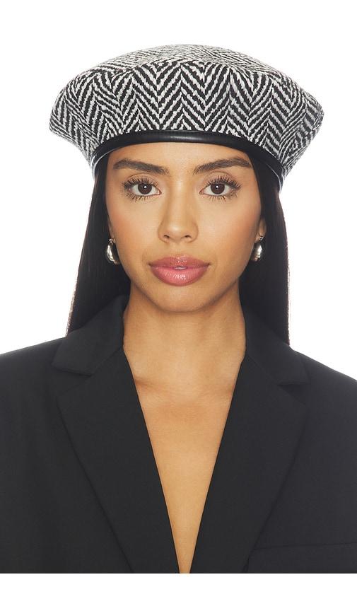 naked wardrobe suiting chevron beret in black.