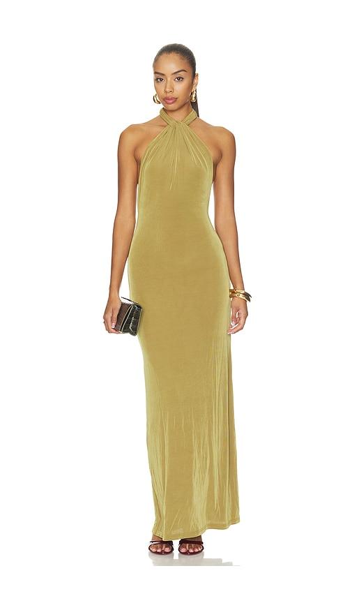 nakedvice martine dress in metallic gold. - size l (also in m, s)