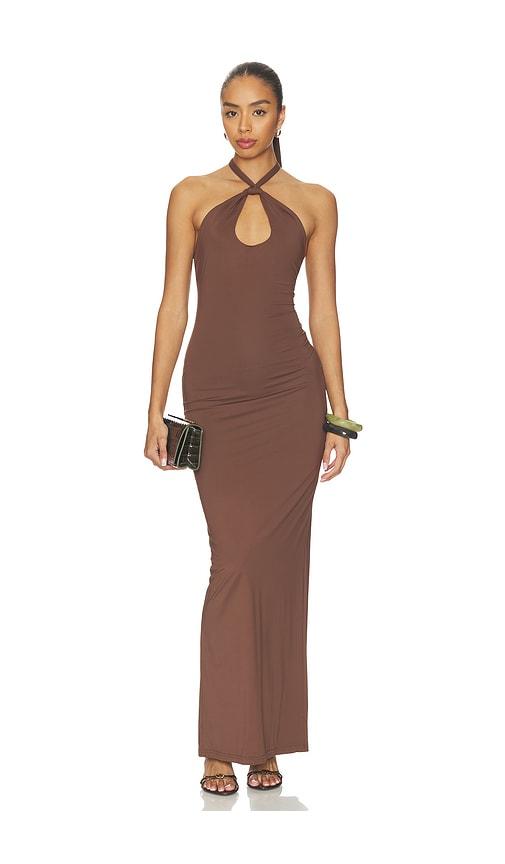 nakedvice the addie maxi dress in brown. - size m (also in xs, s)