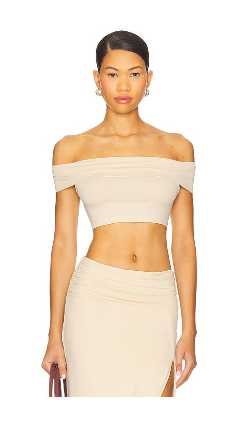 nakedvice the cassian top in beige. - size l (also in xs, s, m, xl)