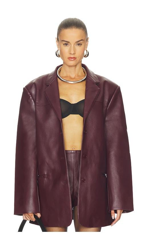 nakedvice the drew jacket in burgundy. - size l (also in m, s)