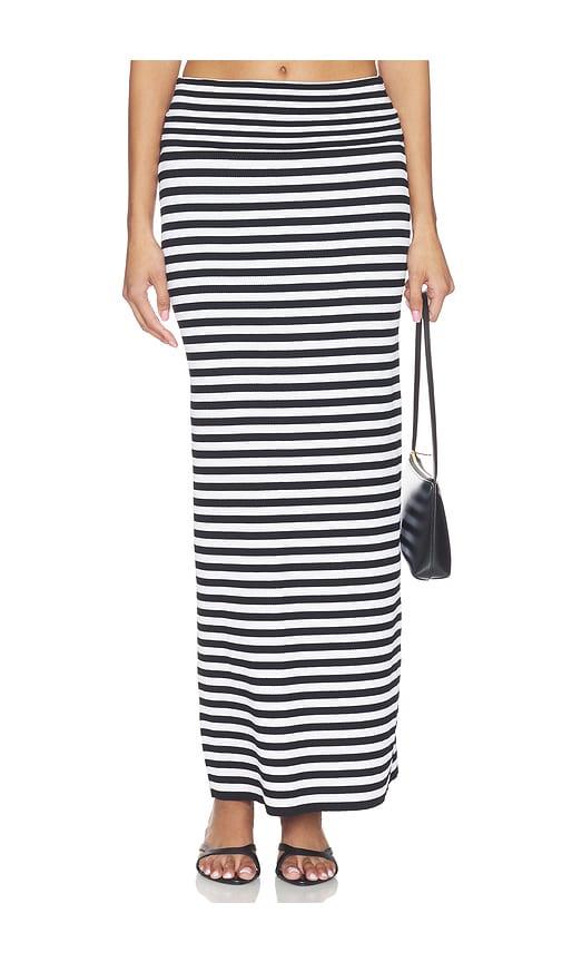 nakedvice the eve stripe skirt in black,white. - size l (also in s, m)