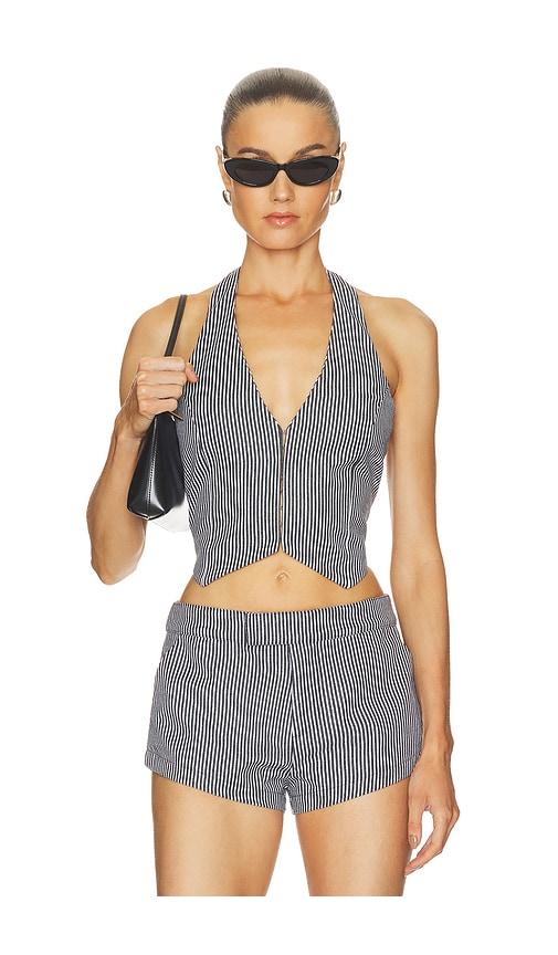 nakedvice the staten stripe vest in black & white. - size l (also in m, s, xs)