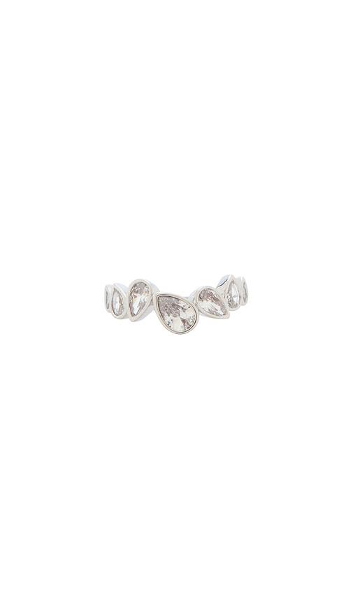 nana jacqueline marilyn teardrop ring in metallic silver. - size 12 (also in 14)