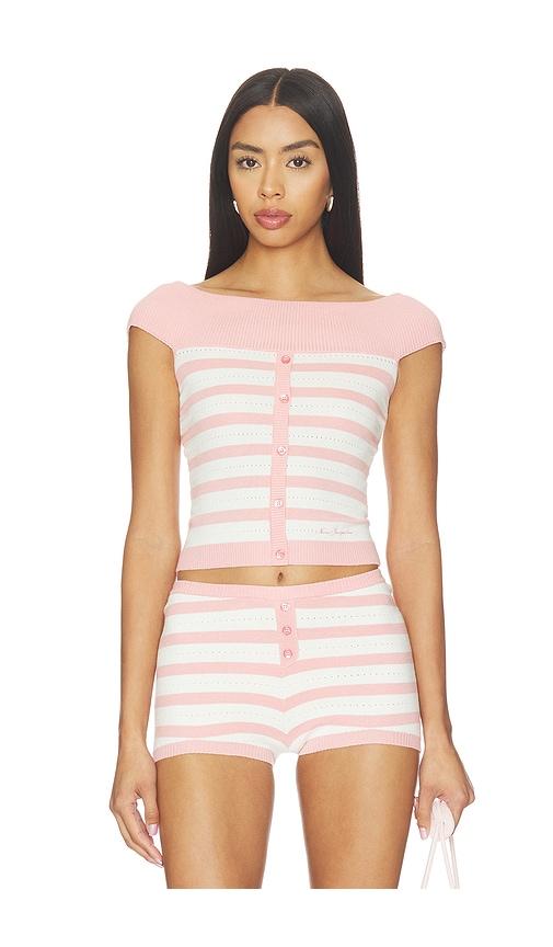 nana jacqueline paola knit top in pink. - size l (also in m, s)