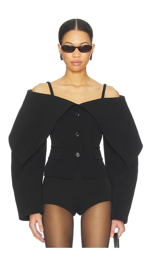 nanushka amantha blazer in black. - size m (also in s)