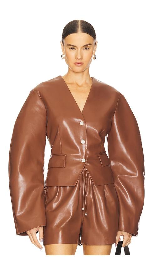 nanushka kiyo blazer in brown. - size s (also in xs)