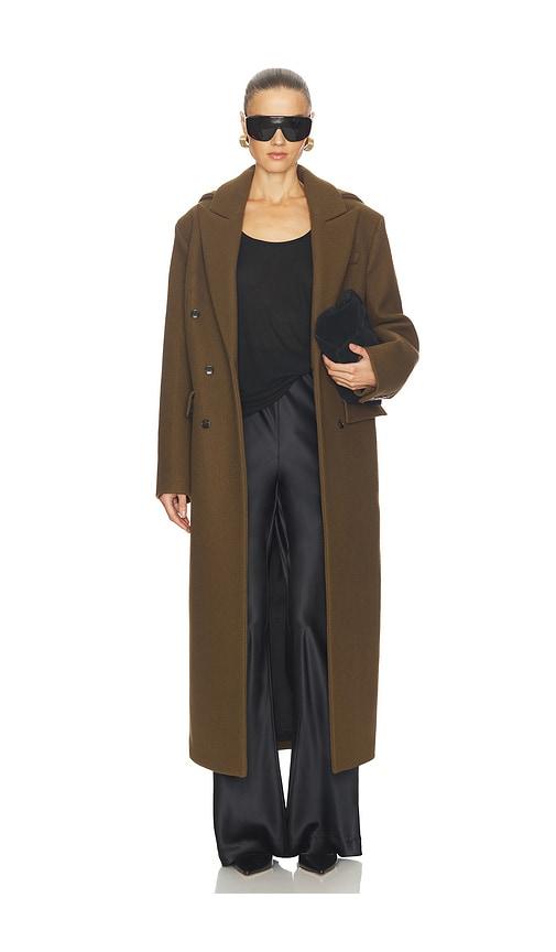 nanushka melva coat in brown. - size l (also in xs)