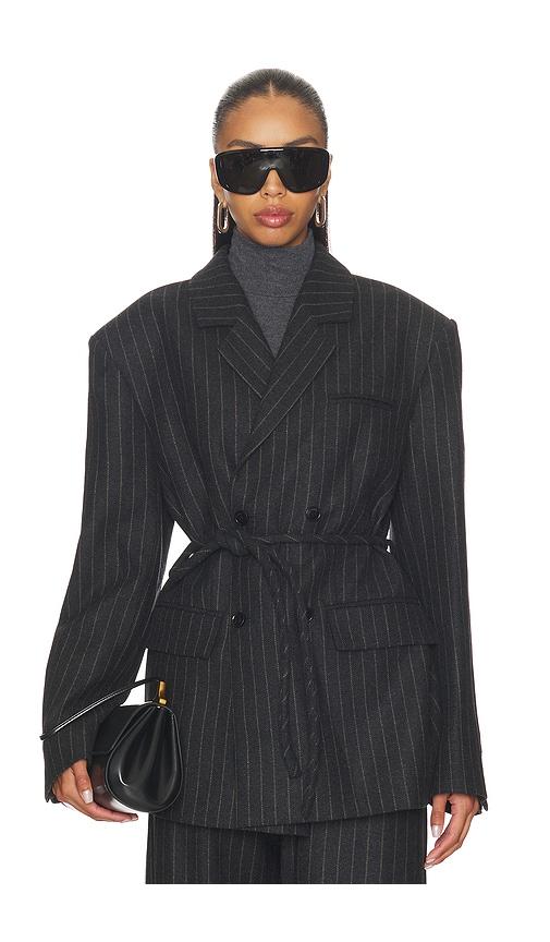 nanushka osono blazer in charcoal. - size l (also in xs, s)