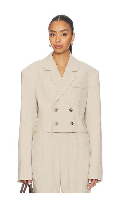 nanushka rony blazer in beige. - size m (also in s, xs)