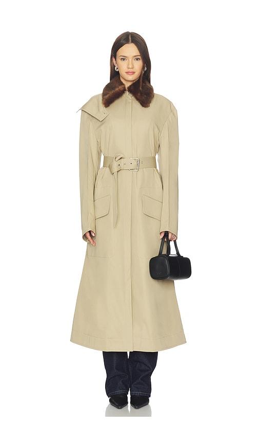 nanushka talbot coat in beige. - size l (also in m, xs)