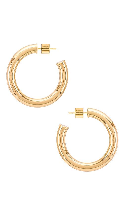 natalie b jewelry adina hoop in metallic gold.