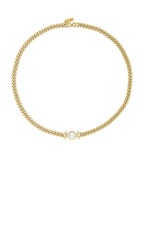 natalie b jewelry bianca necklace in metallic gold.