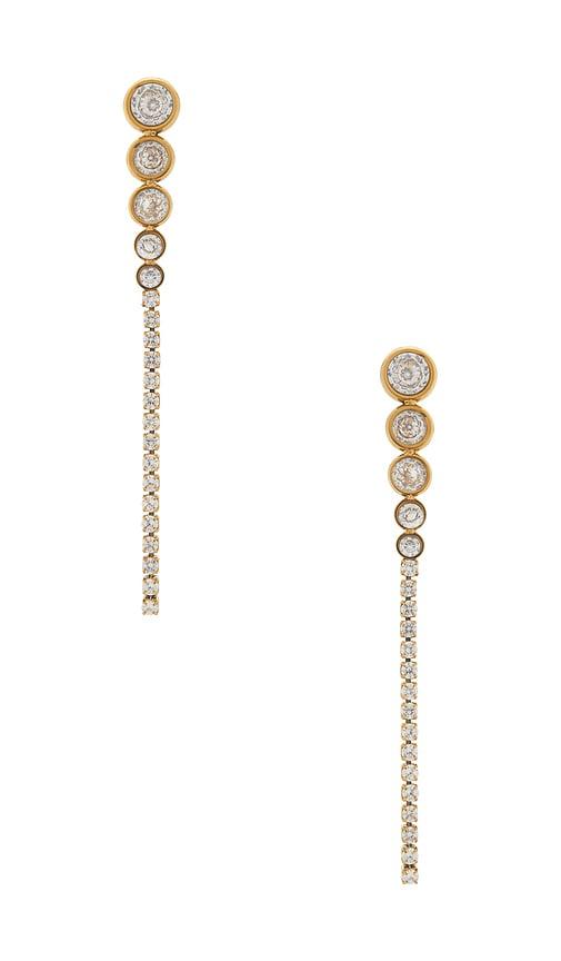natalie b jewelry dylan drop earring in metallic gold.