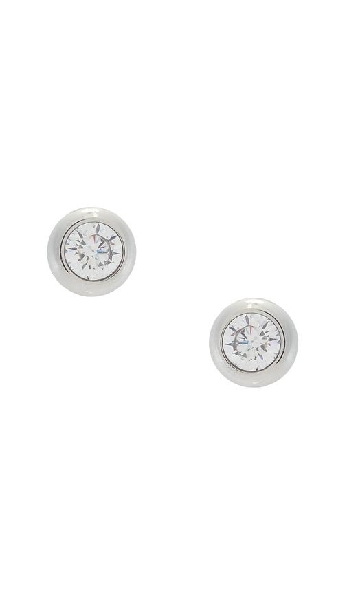natalie b jewelry dylan stud earring in metallic silver.