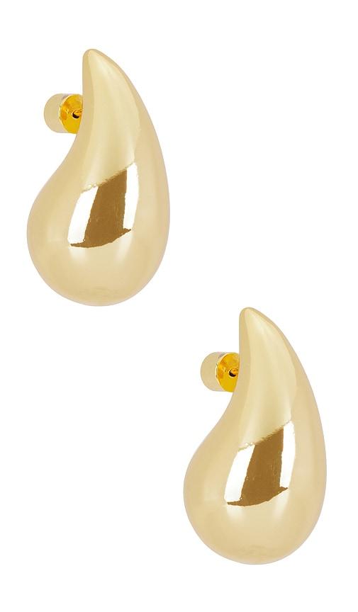 natalie b jewelry gianna large teardrop earrings in metallic gold.