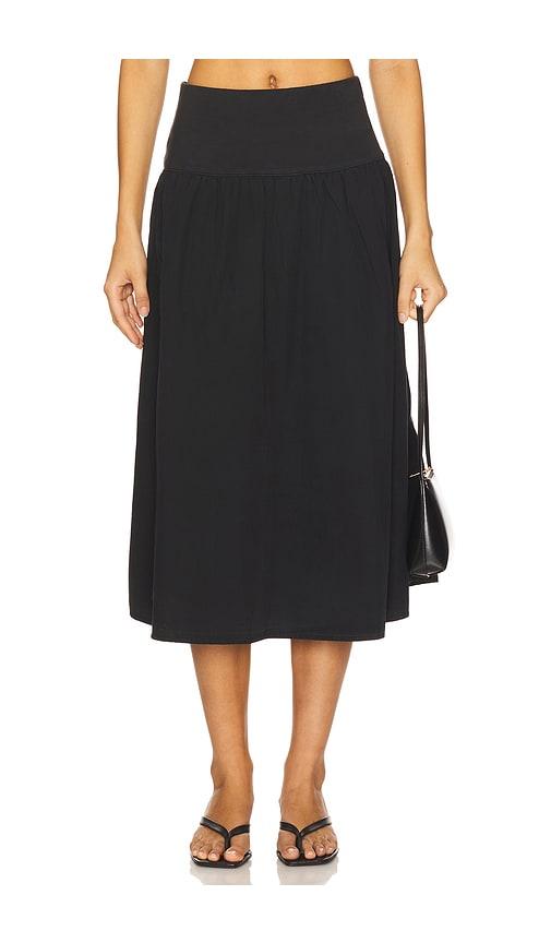 nation los angeles ava midi skirt in black. - size s (also in xs)