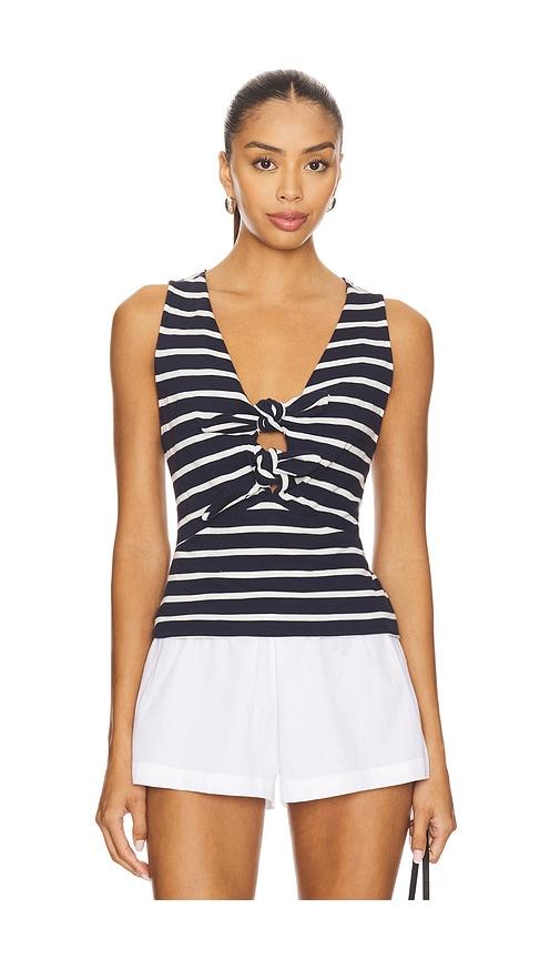 nation los angeles terri tank top in black,white. - size m (also in xs)