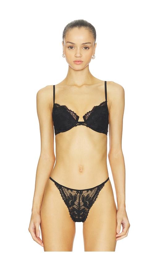 natori fleur lightly lined underwire in black. - size 34b (also in 34d)