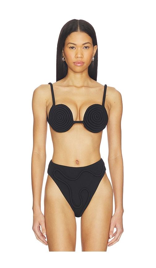 nau bikinis athens bikini top in black. - size l (also in s)