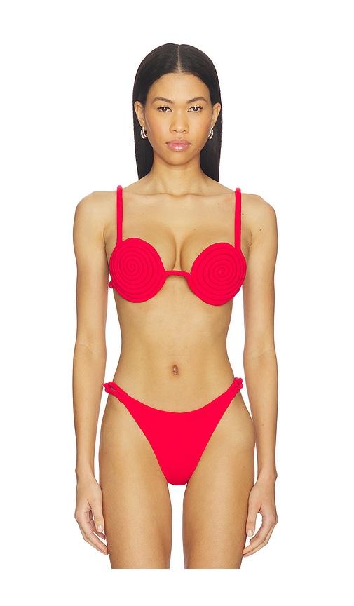 nau bikinis athens bikini top in red. - size l (also in m, s)