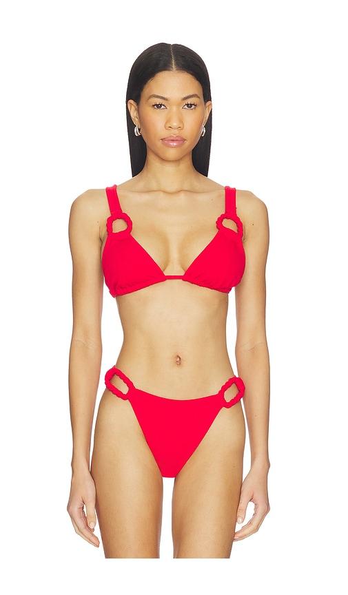 nau bikinis rope link bikini top in red. - size m (also in xs, s)
