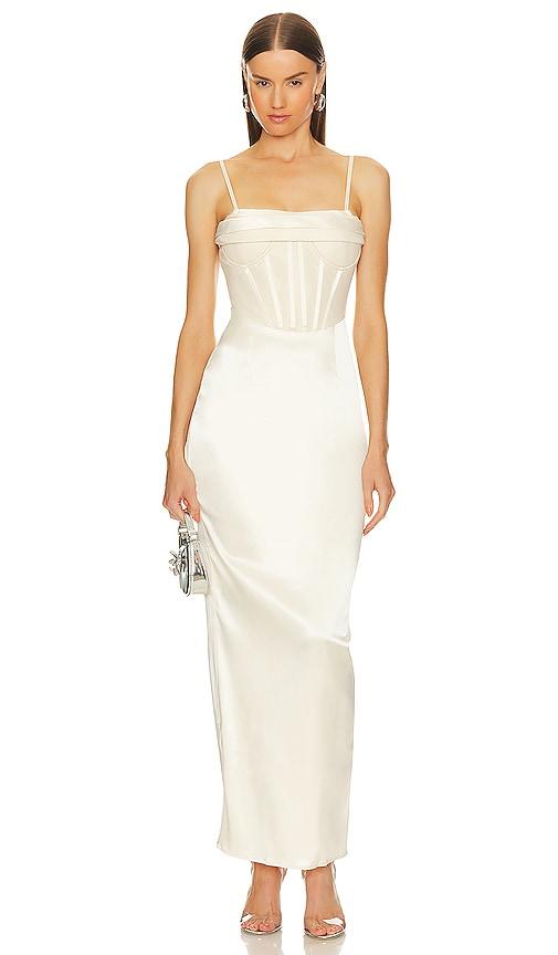 nbd aella gown in beige. - size m (also in s, xs, xl)