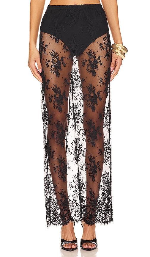 nbd anjali maxi skirt in black. - size l (also in m, s, xl, xs)