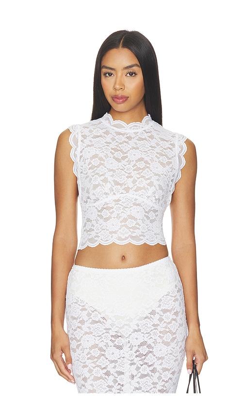 nbd asta top in white. - size l (also in xxs, xs, s, m, xl)