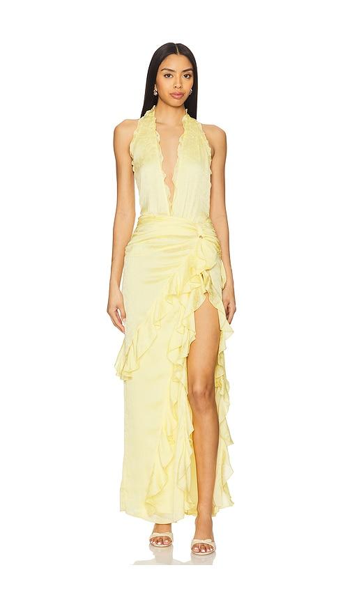 nbd celenia maxi dress in yellow. - size m (also in s, xl)