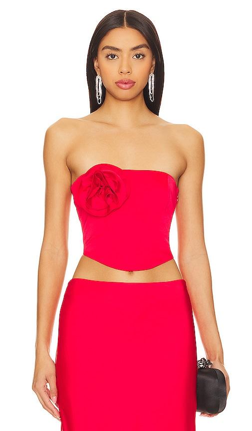 nbd chiara bustier top in red. - size m (also in xs, s, l, xl)
