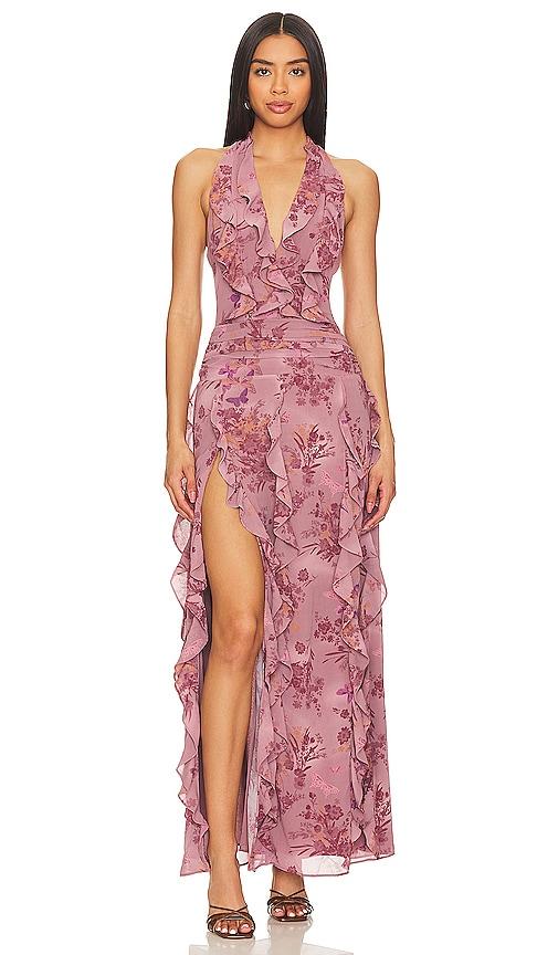 nbd divya maxi dress in mauve. - size s (also in xs, xxs)