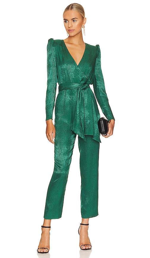nbd donnie jumpsuit in dark green. - size m (also in xxs)