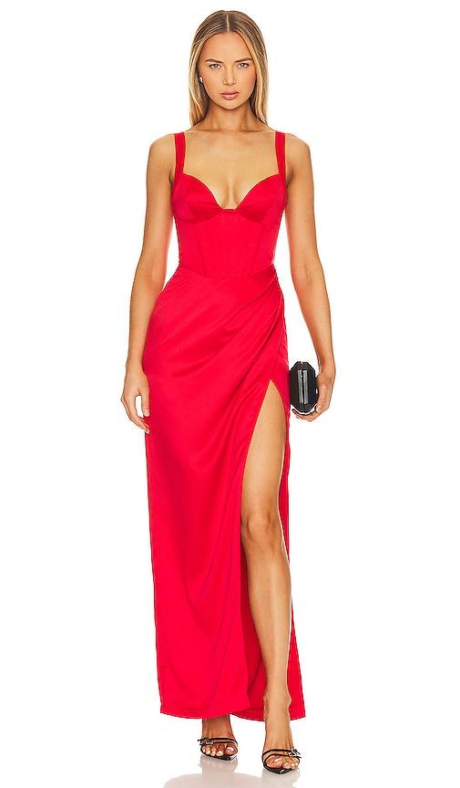 nbd elodie maxi dress in red. - size s (also in xxs, xl)
